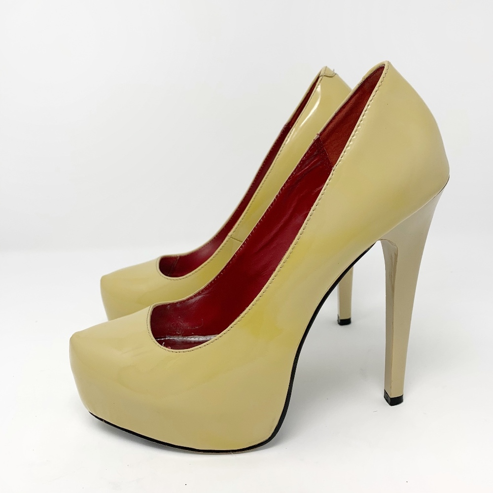 Mia Yellow Patent Leather 5" Platform Heels